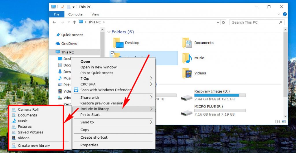 Add Folder to Library in Windows 10