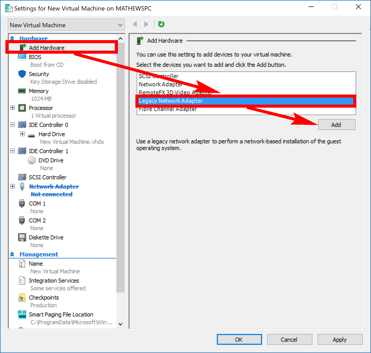 Set up/Use HyperV Virtual Machine