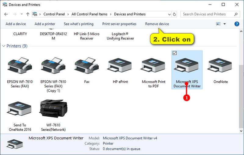 How to Add/Remove Microsoft XPS Document Writer Printer in Windows 10