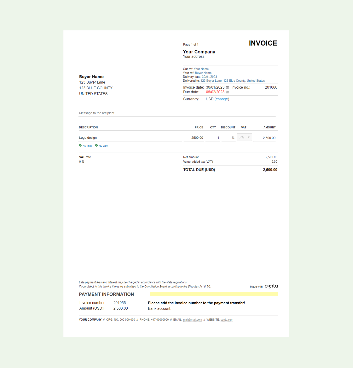 Free hotel invoice template Bill format in Excel and Word Conta
