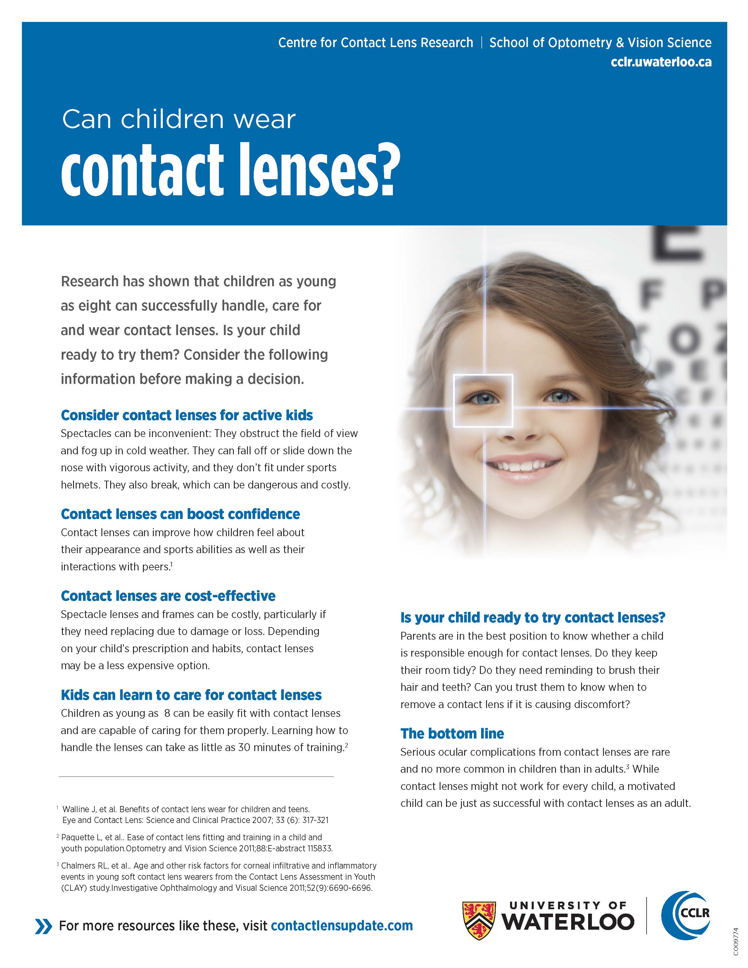 Patient Handout Can Kids Wear Contact Lenses? Contact Lens Update