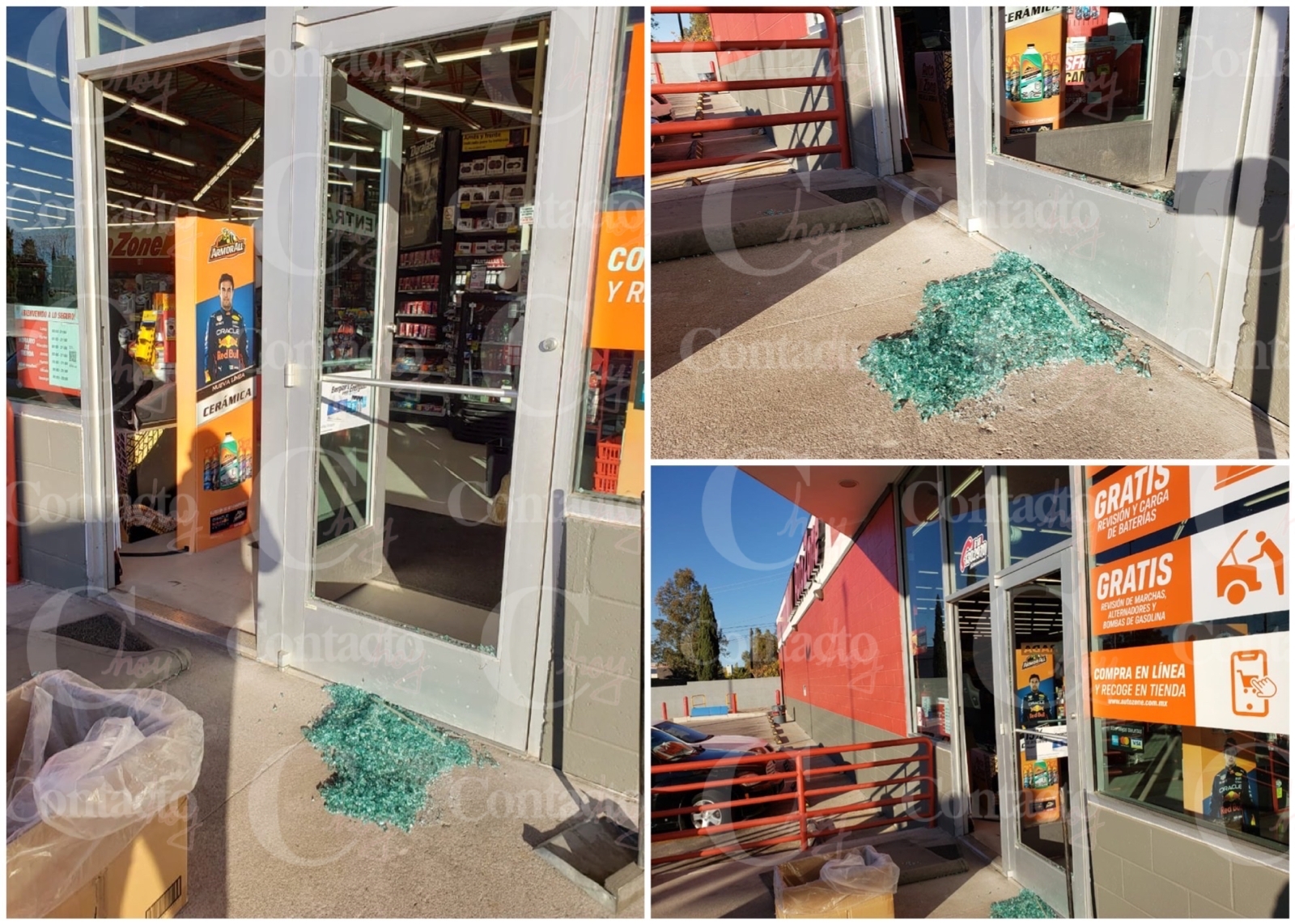 Sujeto rompió la puerta de Autozone y se robó herramientas. Contacto Hoy