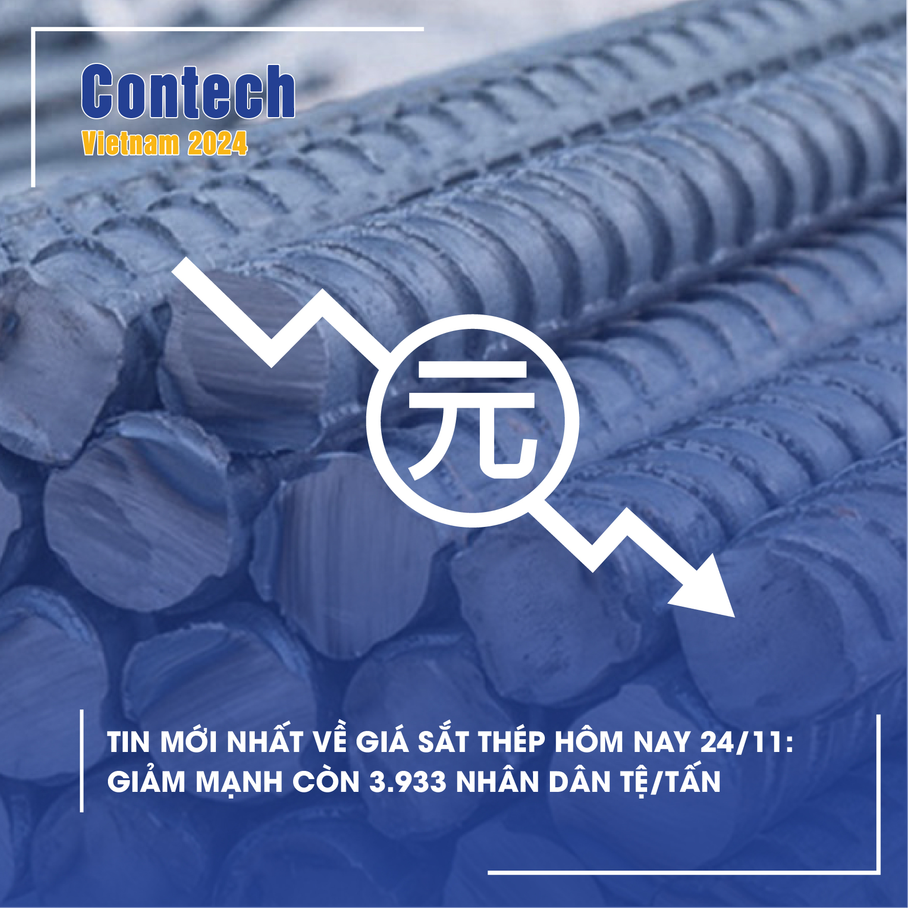 Tin mới nhất về giá sắt thép hôm nay 24/11 giảm mạnh còn 3.933 nhân