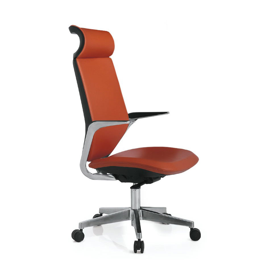 Ergonomic High Back Desk Chair in a Vibrant Red Upholstery