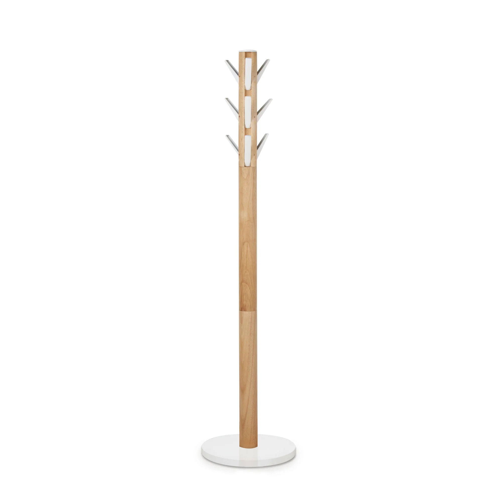 FREESTANDING COAT RACK WHITE+NATURAL Contemporary Galleries