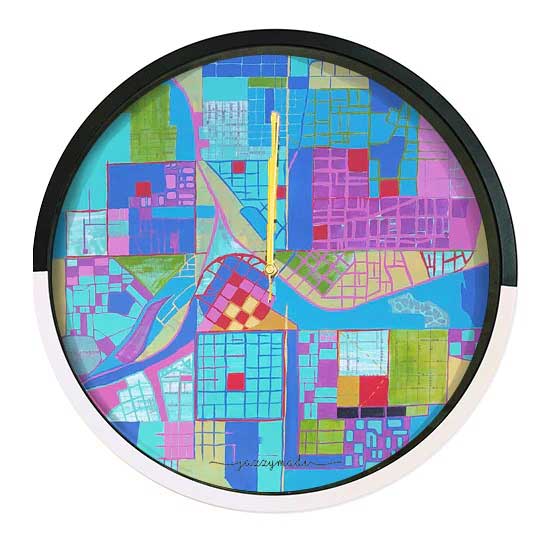 ATLANTA WALL CLOCK 14" MULTICOLOR Contemporary Galleries