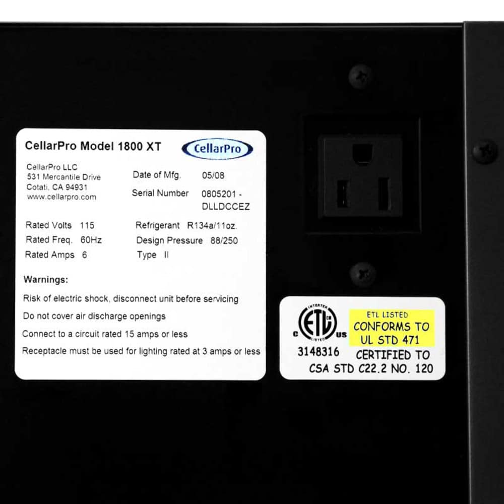 CellarPro 1800XTSECX B Beer Cooling Unit 2176