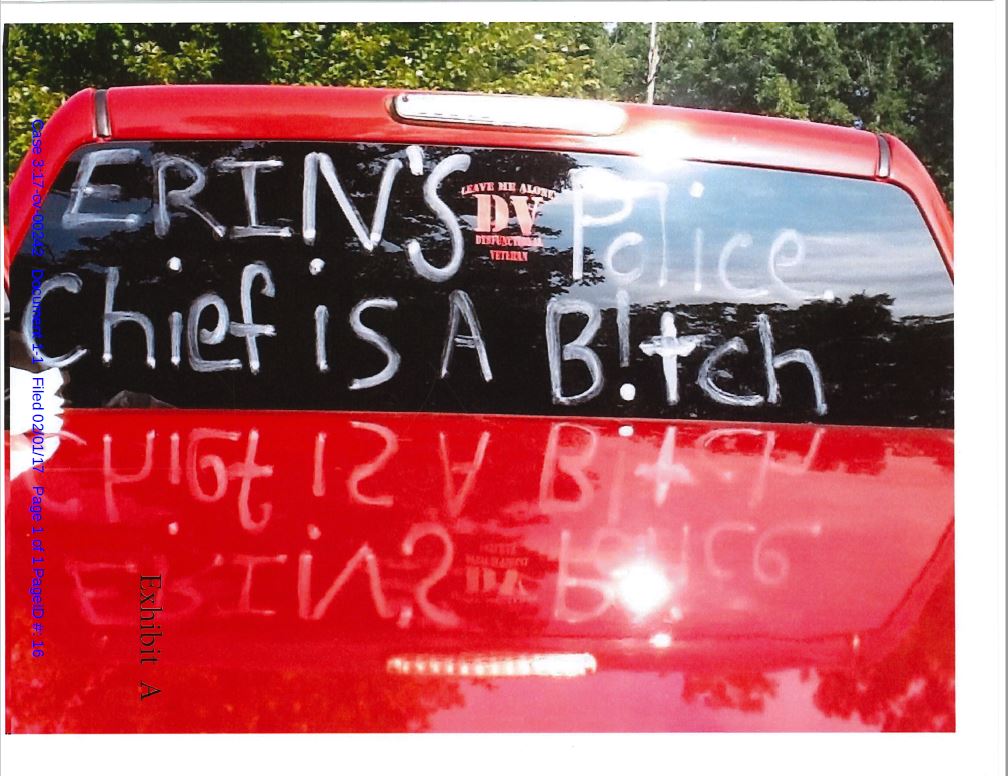 Man arrested for taunting police chief sues city of Erin