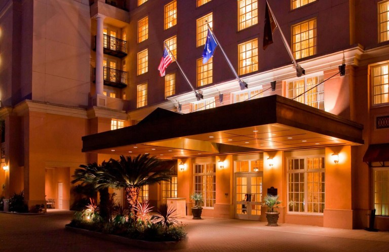 Entrance to Marriott hotel in Southern United States