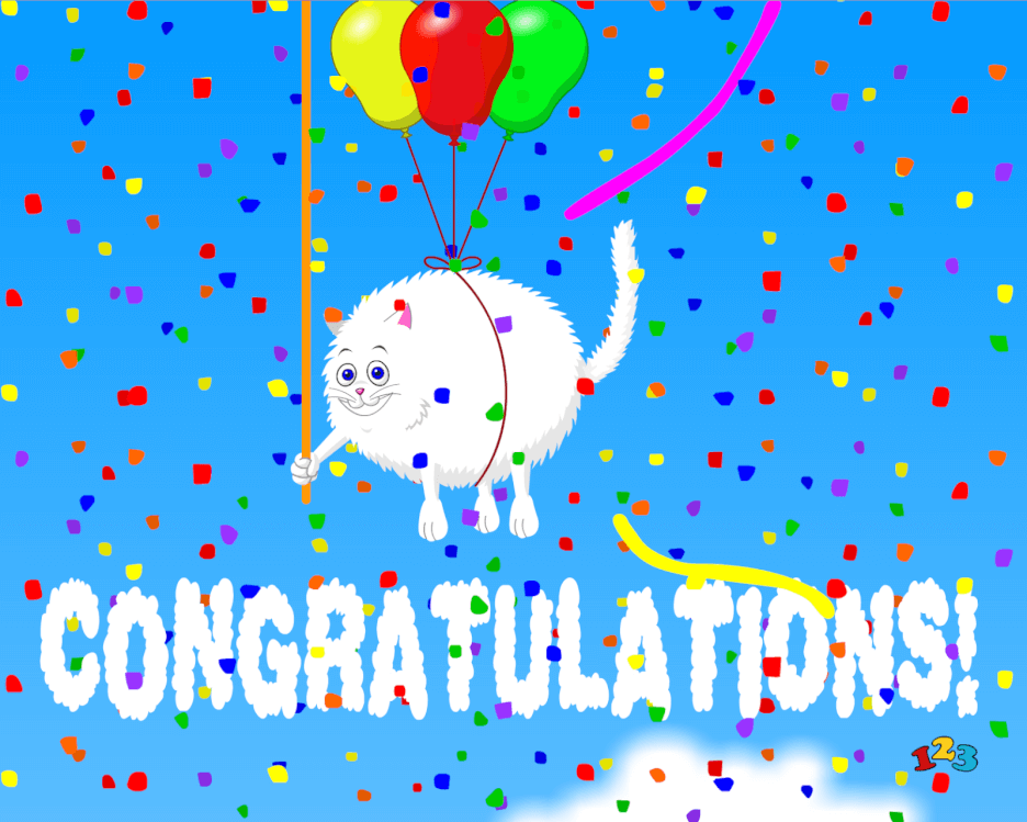 Cat with balloons Congratulations send free eCards from
