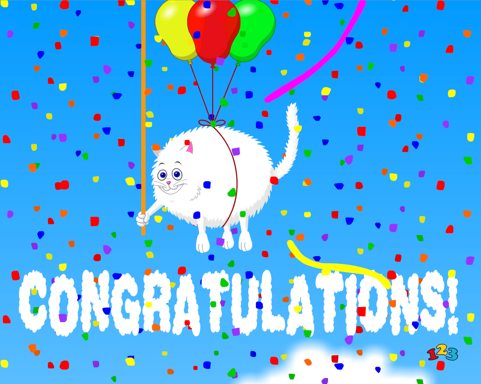 Flying cat Birthday send free eCards from
