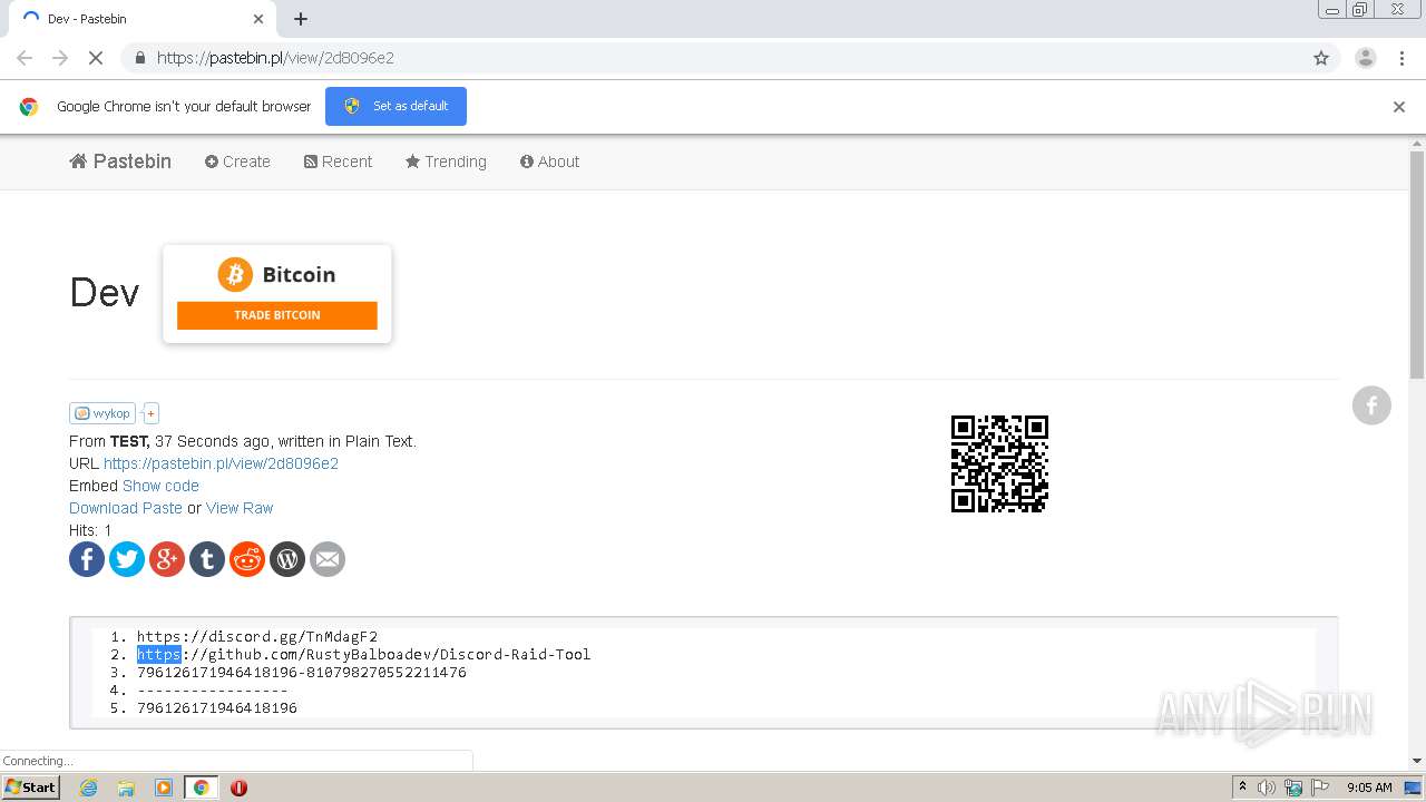 Malware analysis https//pastebin.pl/view/2d8096e2 Malicious activity
