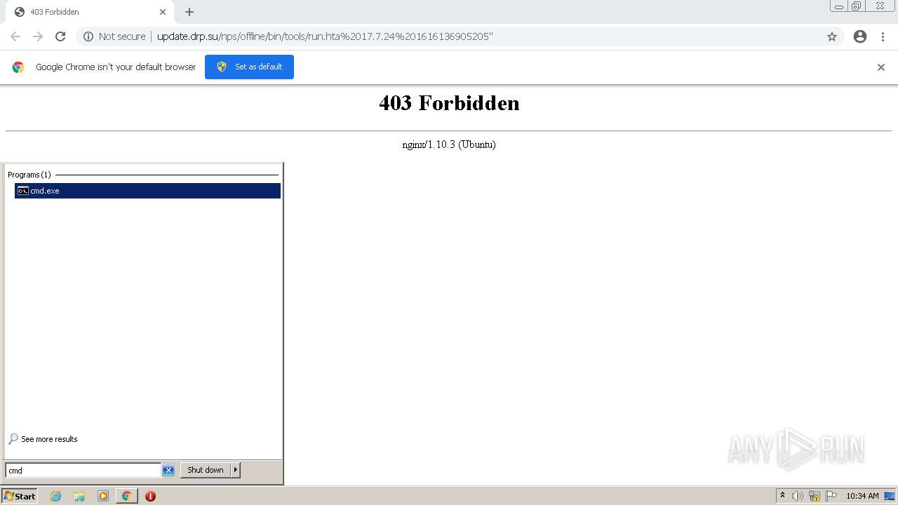 Malware analysis http//update.drp.su/nps/offline/bin/tools/run.hta"20"17.7.24"20