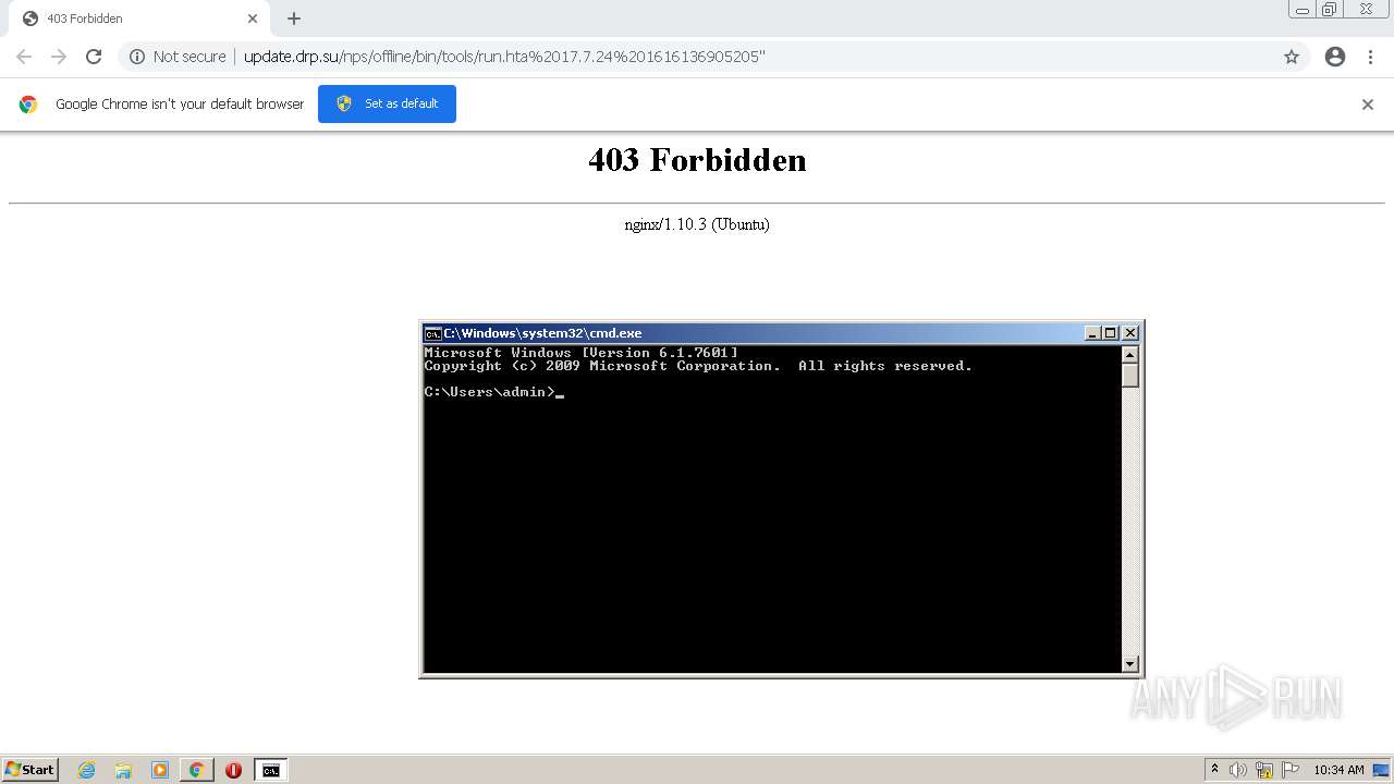 Malware analysis http//update.drp.su/nps/offline/bin/tools/run.hta"20"17.7.24"20