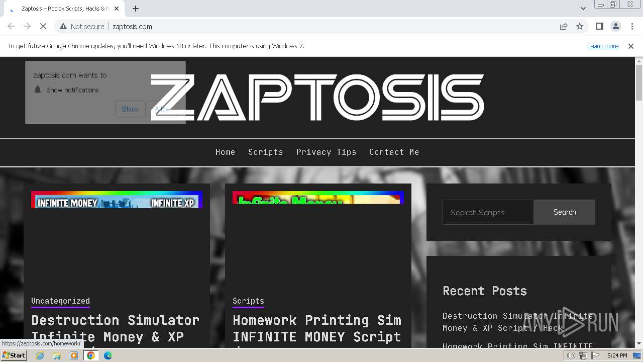 Malware analysis http://zaptosis.com/ Malicious activity | ANY.RUN