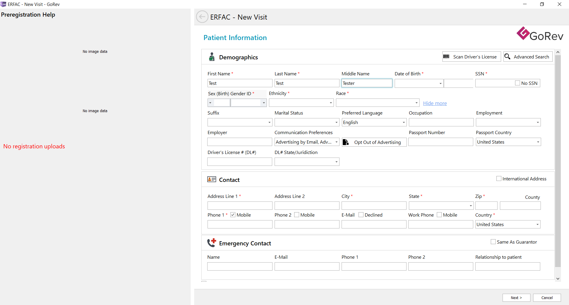 Fixed the tab indexing on New Visit. Guru