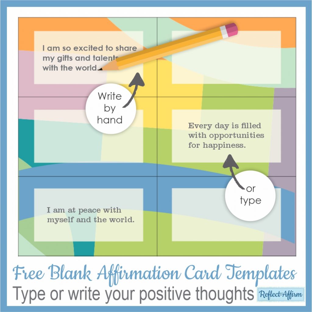 Blank Affirmation Card Templates Free Printable Reflect Affirm Blank Affirmation Card Templates Free Printable Reflect Affirm