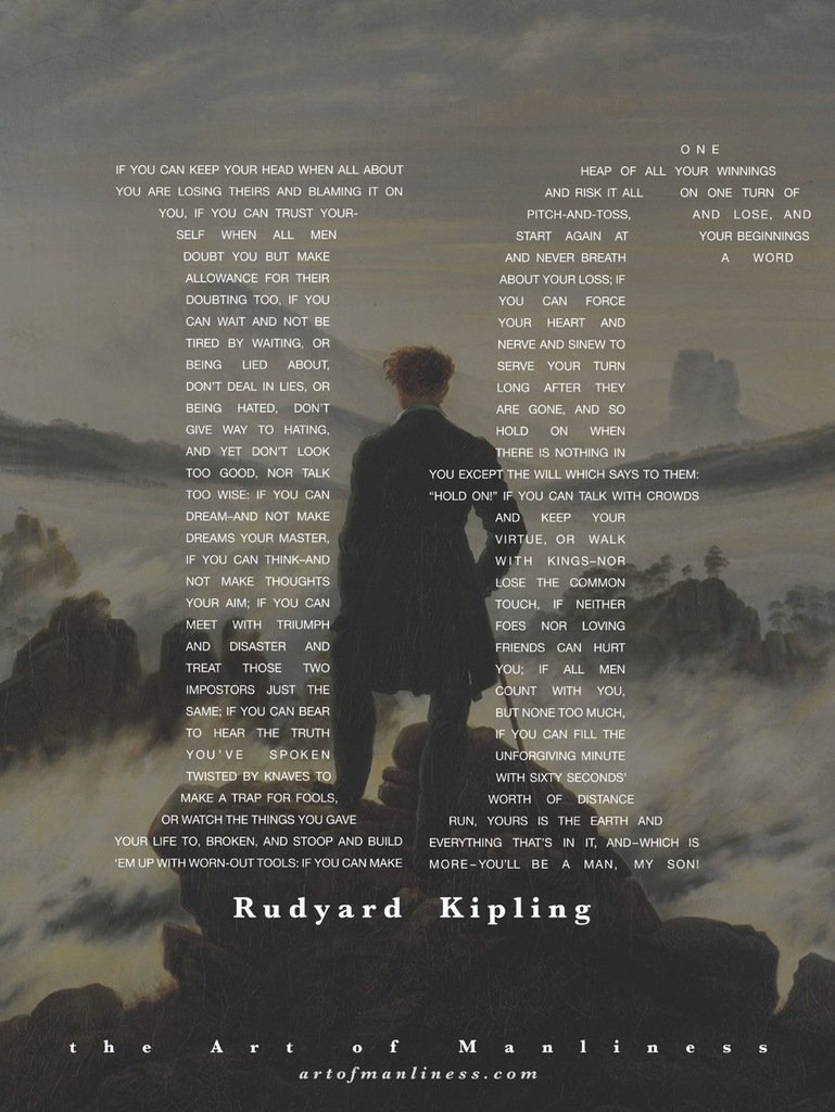 Manvotional "If" by Rudyard Kipling The Art of Manliness