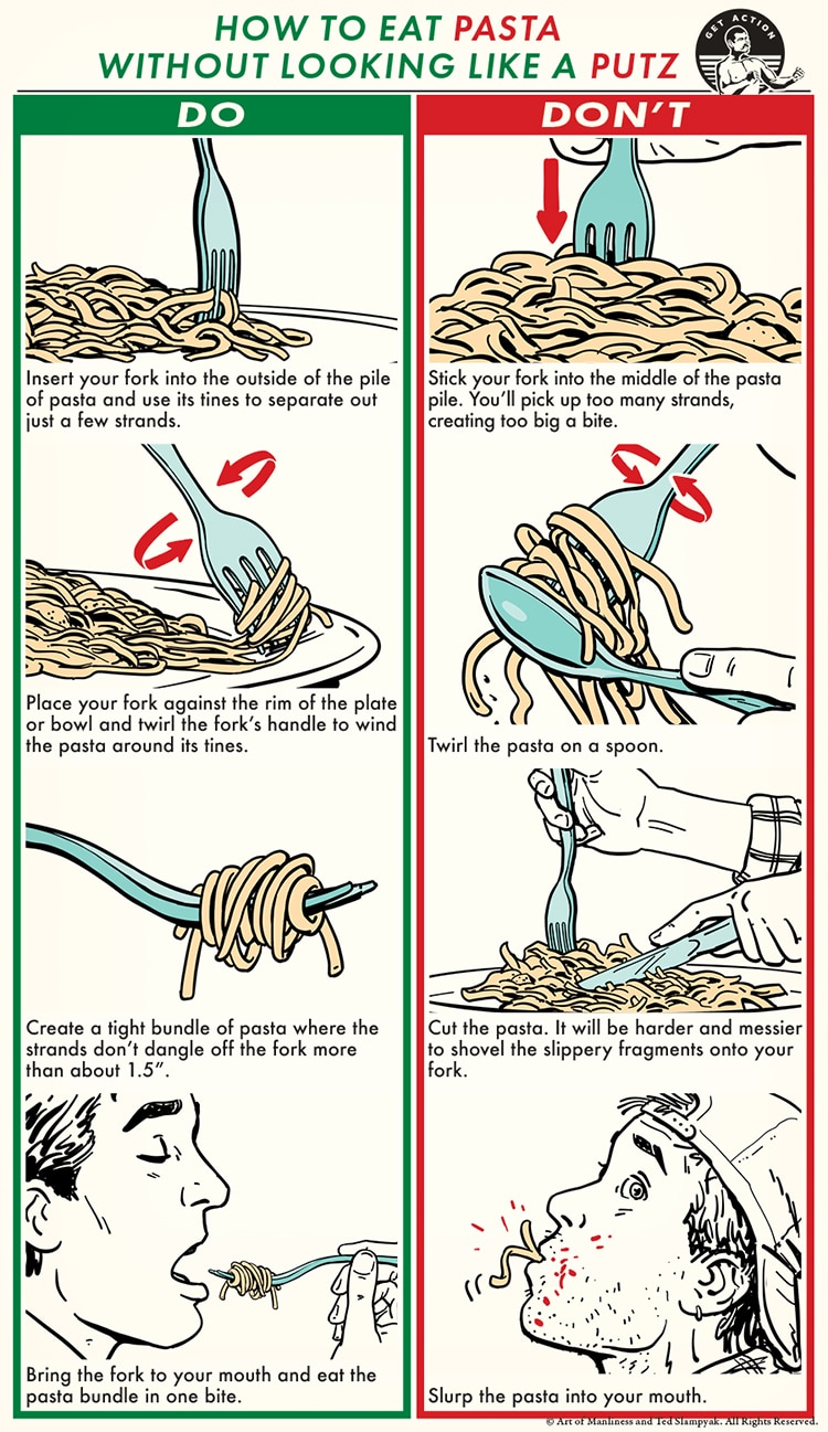 How to Eat Pasta Without Looking Like a Putz The Art of Manliness