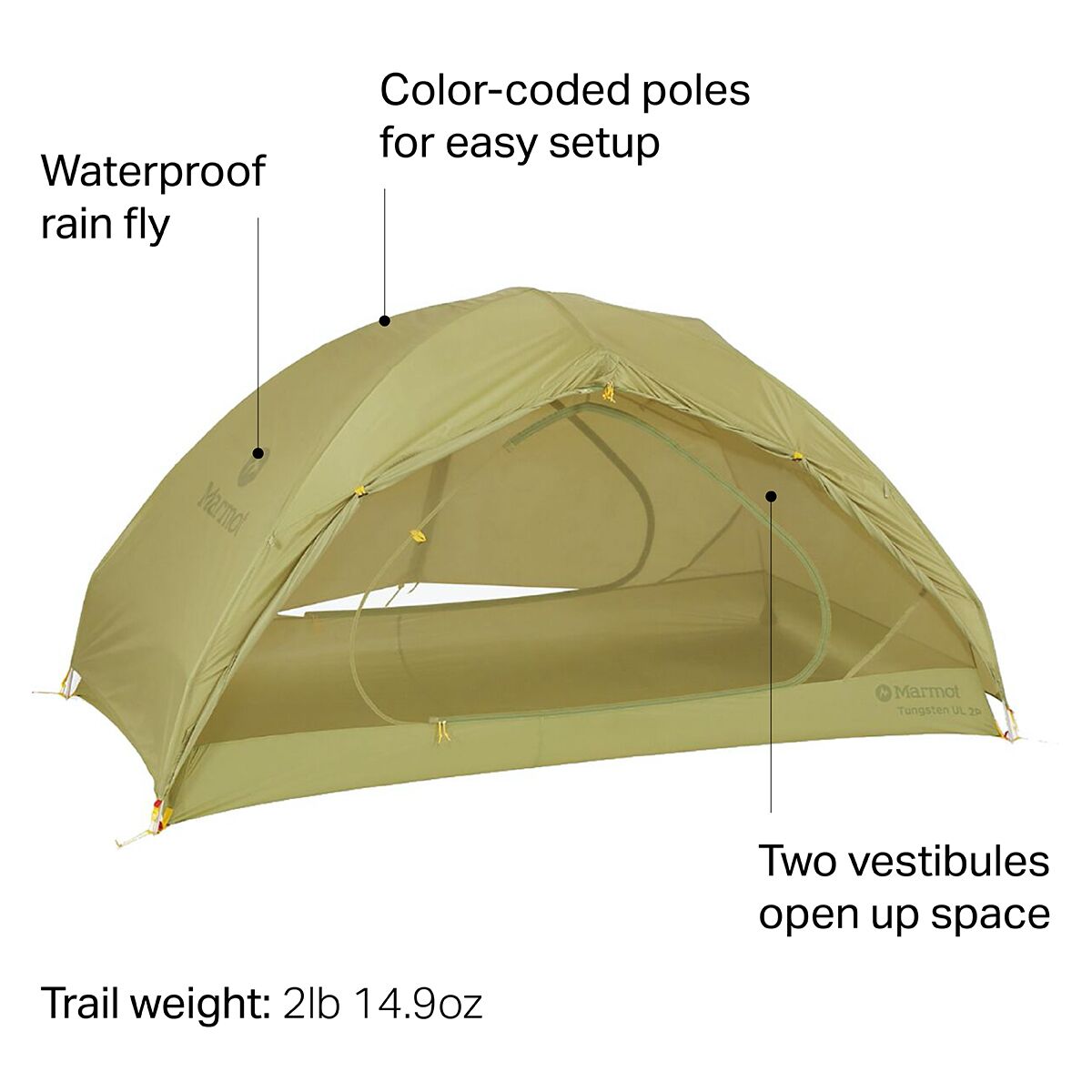 Marmot Tungsten UL Tent 2Person 3Season Hike & Camp