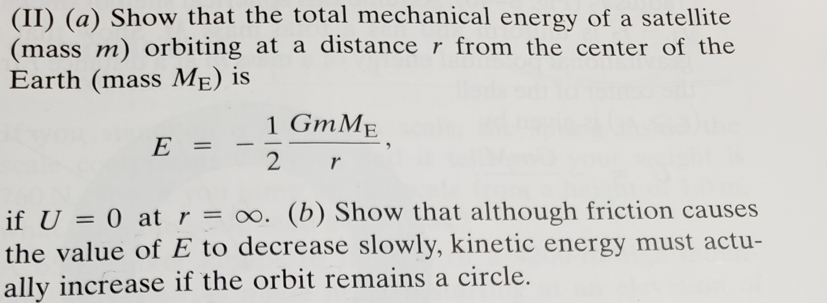 Answered (II) (a) Show that the total mechanical… bartleby