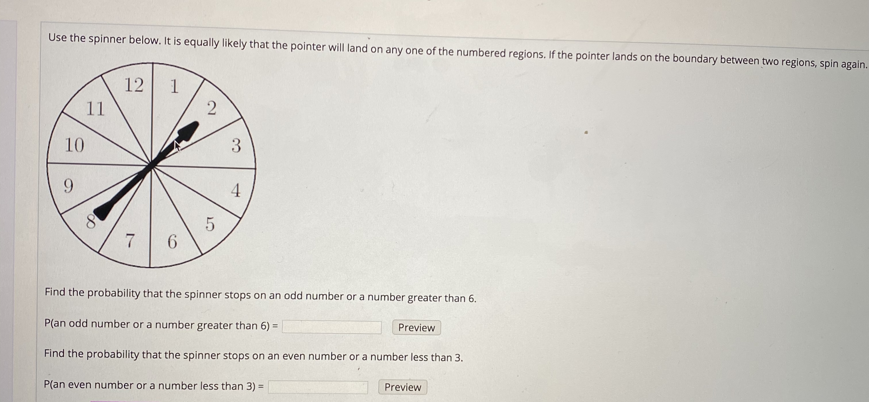 Answered Use the spinner below. It is equally… bartleby