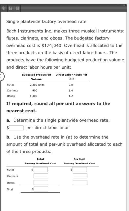 Answered Single plantwide factory overhead rate… bartleby