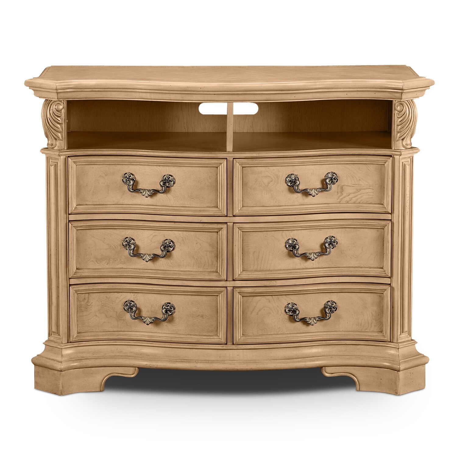 Monticello Almond Bedroom Media Chest Value City Furniture