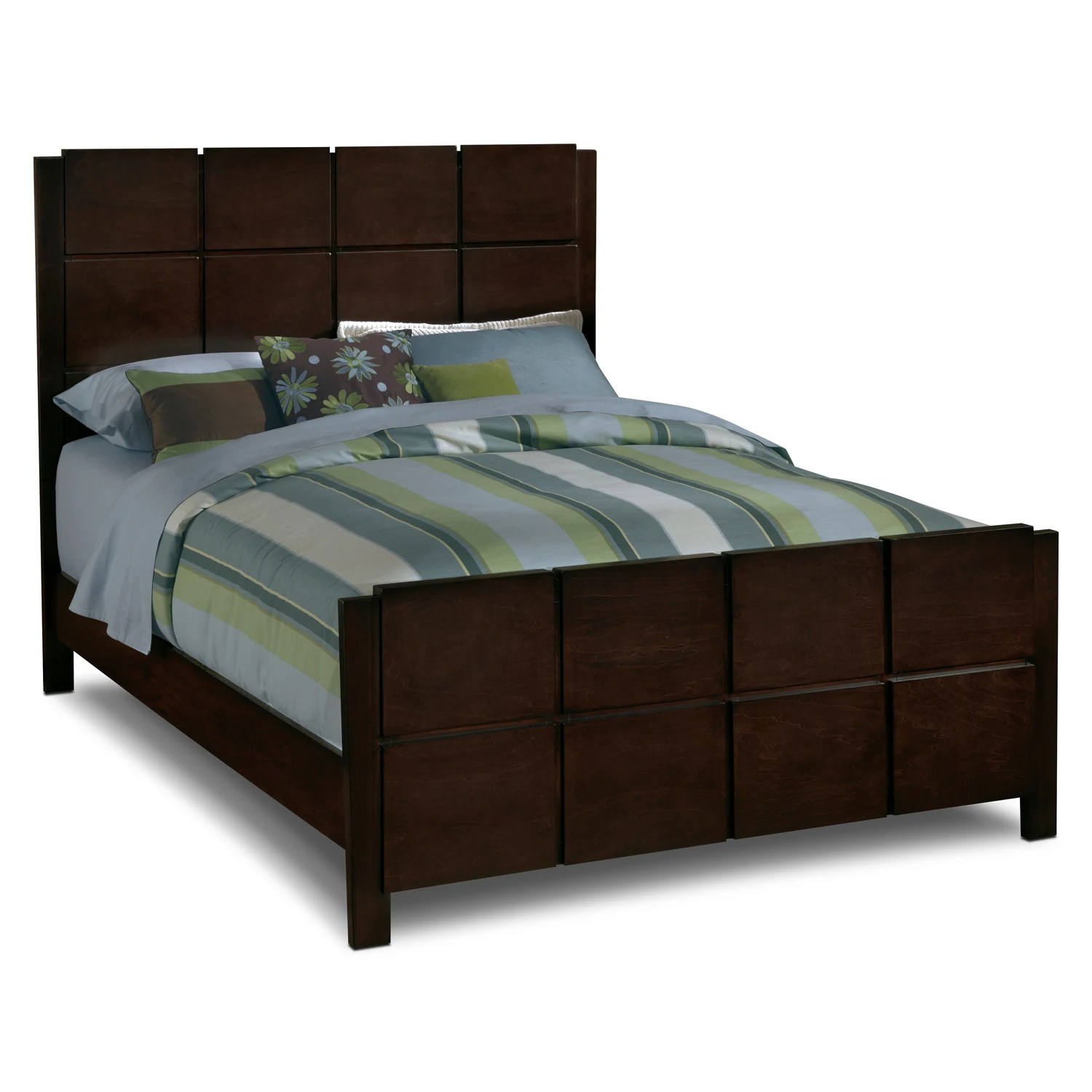 Mosaic Queen Bed Dark Brown Value City Furniture