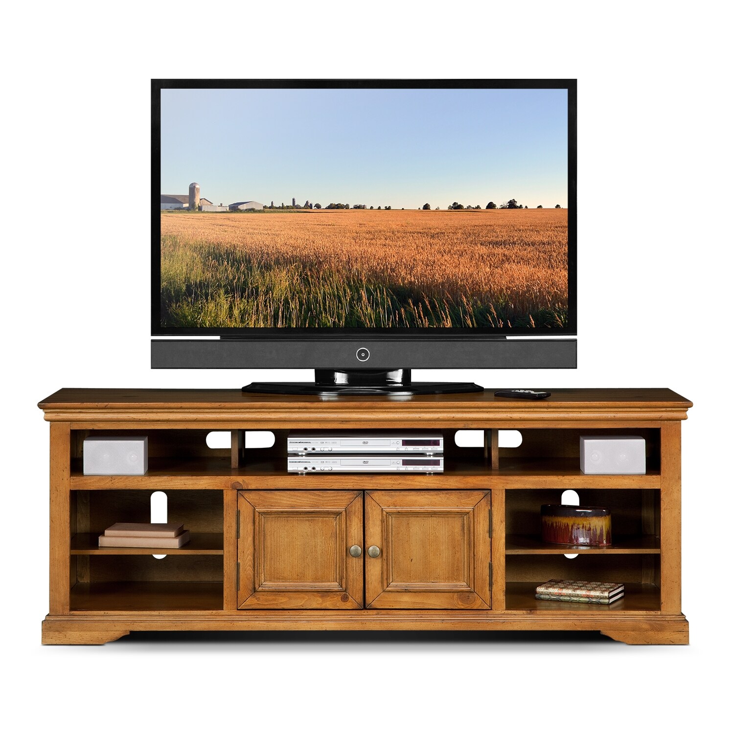 Jenson 70" TV Stand Pine Value City Furniture
