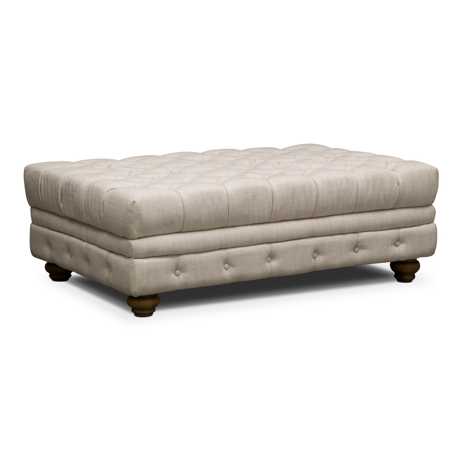 Marquette Beige Upholstery Storage Ottoman