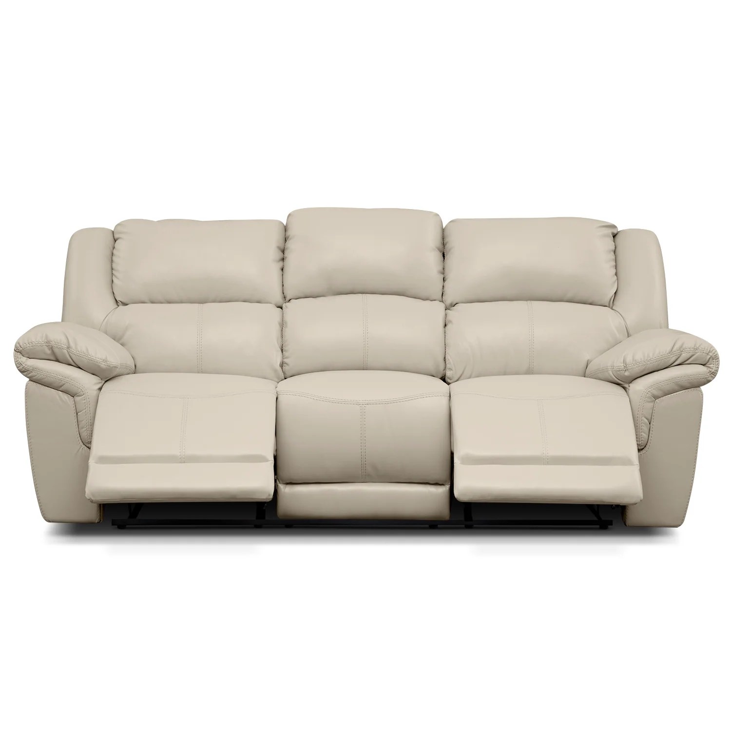Farrell Almond Leather Dual Reclining Sofa