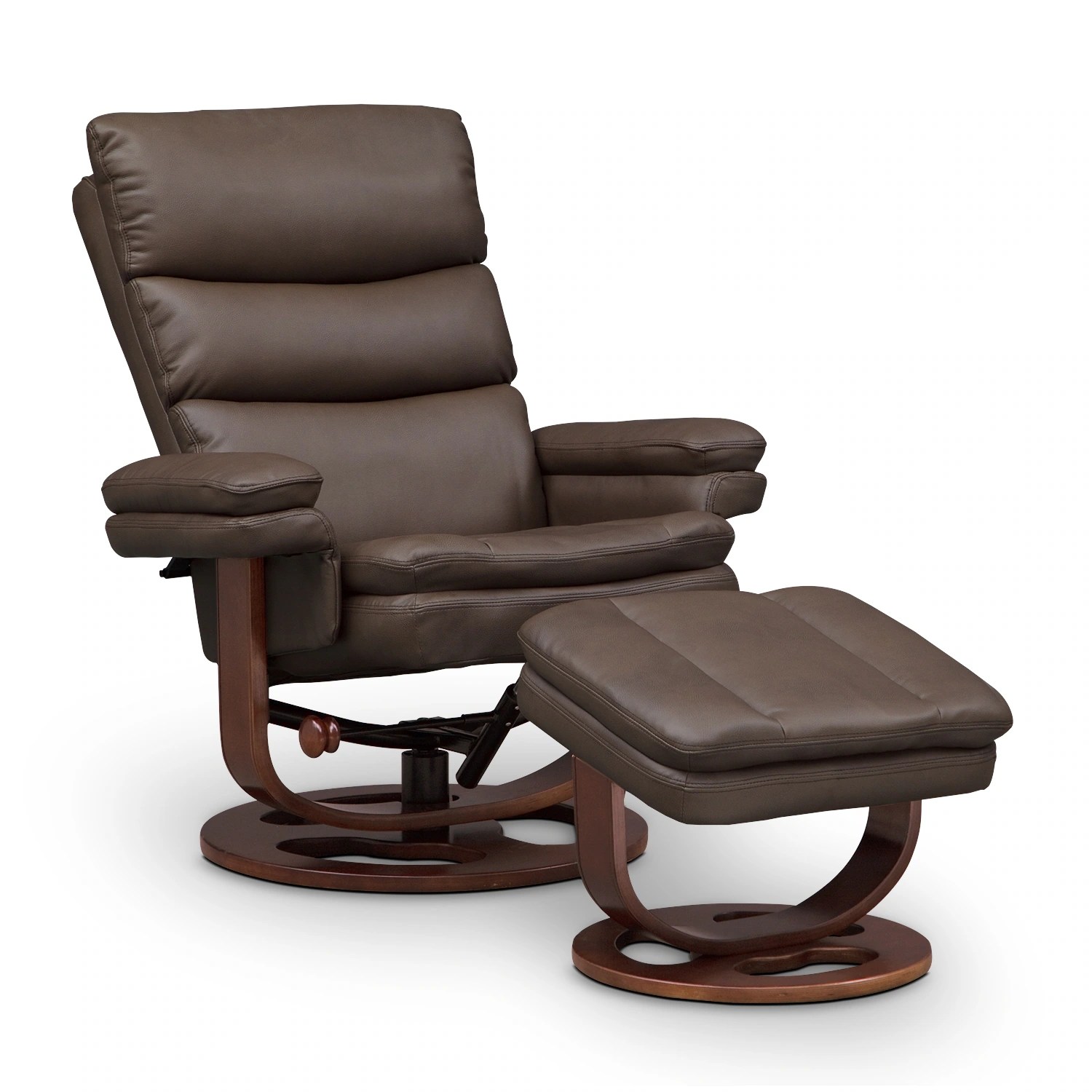 Dress womens clothing Leather reclining chair and footstool