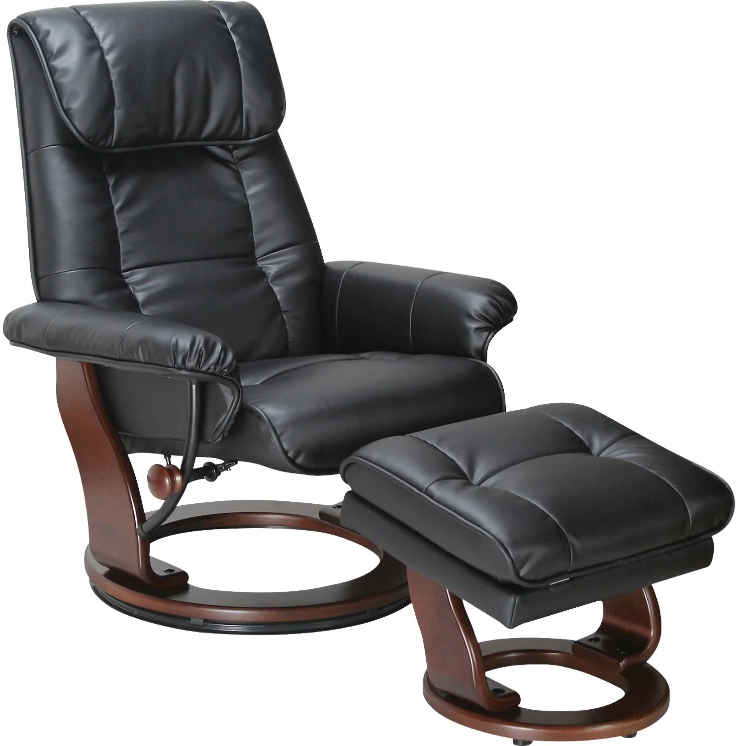 Dixon Black Reclining Chair & Ottoman The Brick