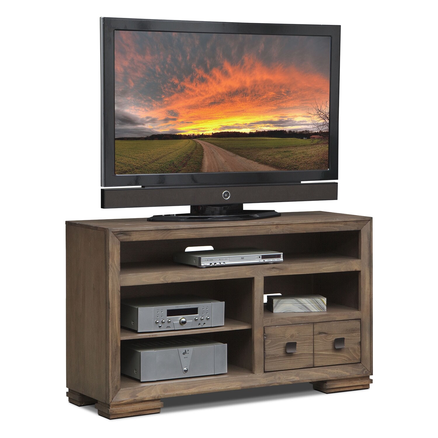 Mesa 54" TV Stand Distressed Pine Value City Furniture