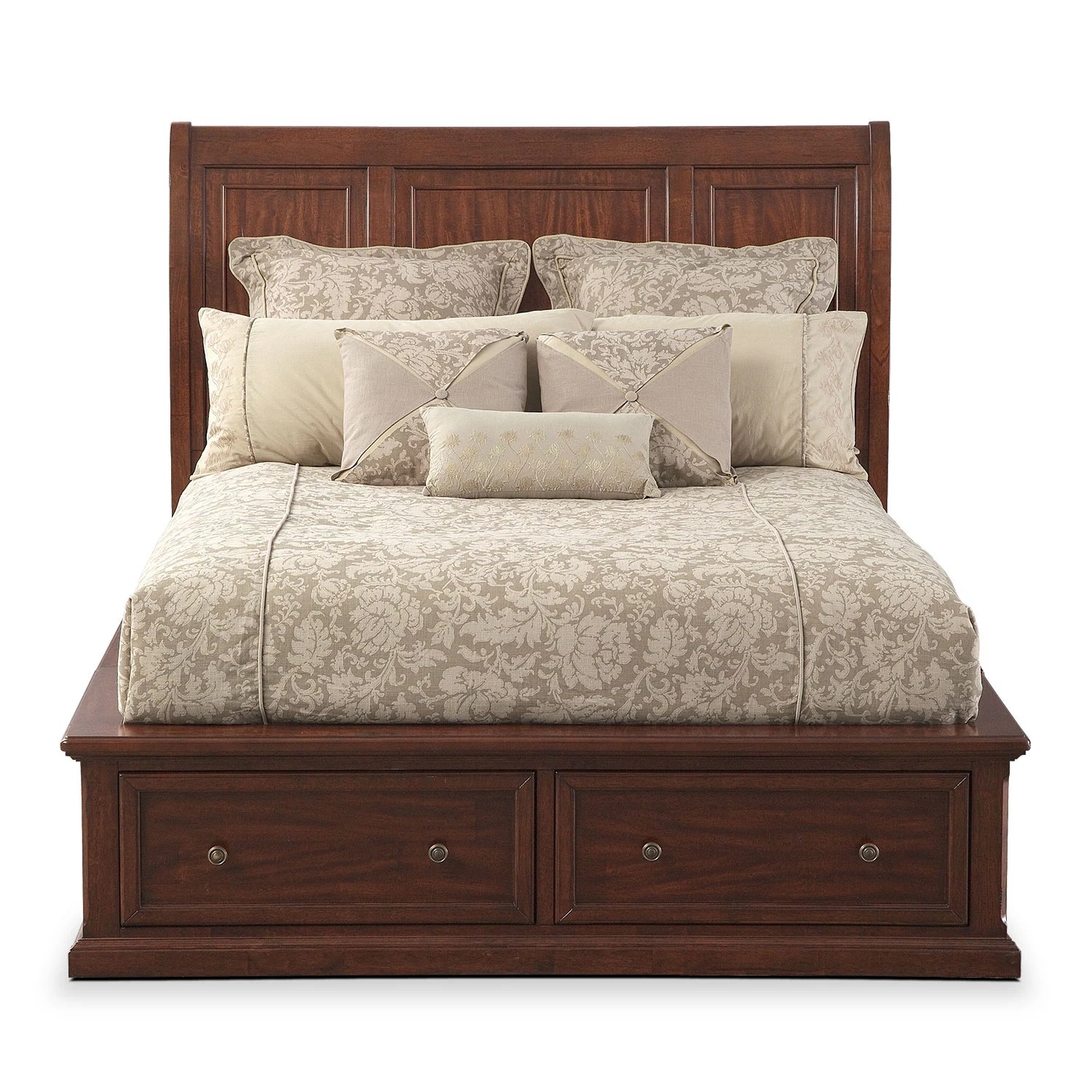 Hanover King Storage Bed Cherry American Signature Furniture