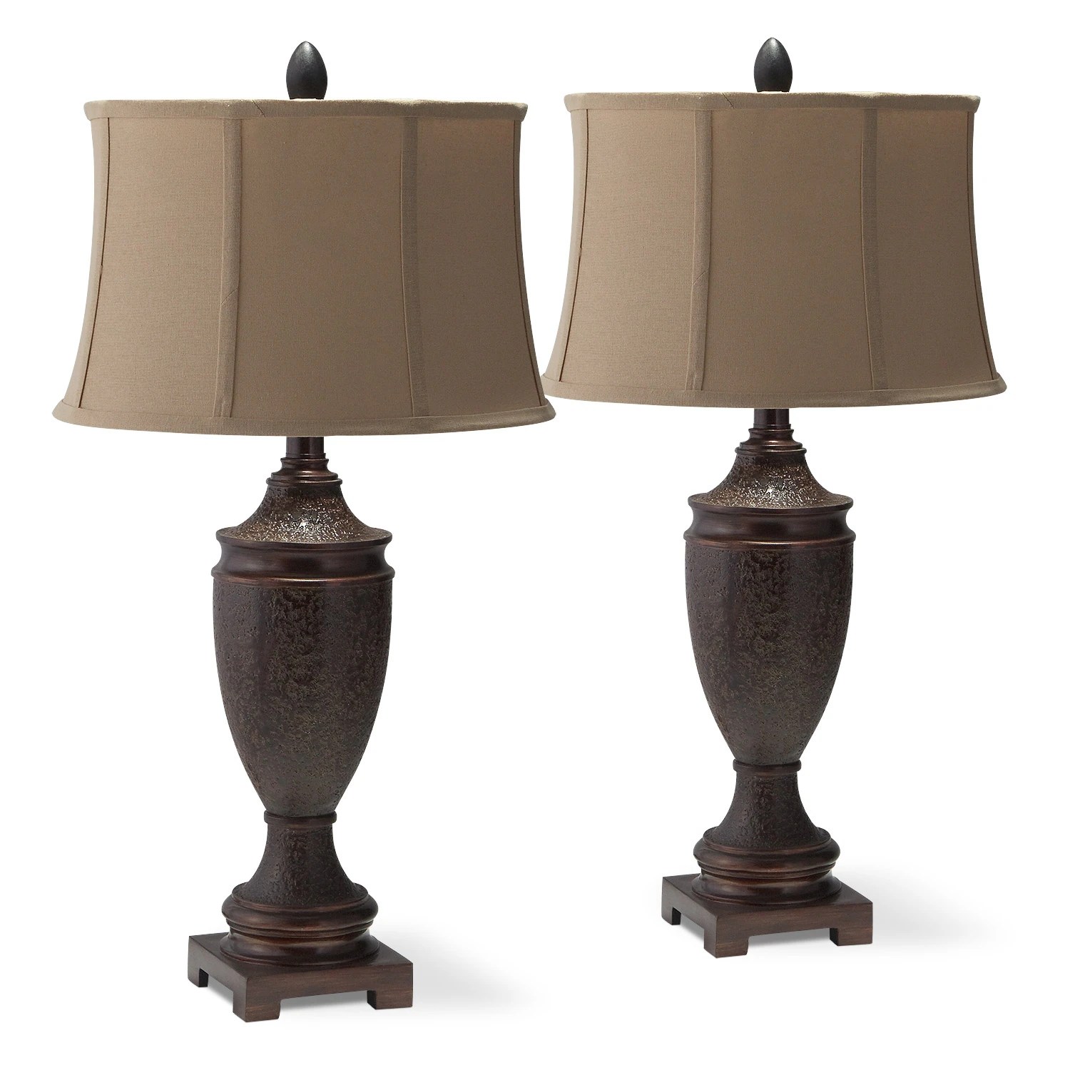 Brown Urn 2Pack Table Lamp Set Value City Furniture
