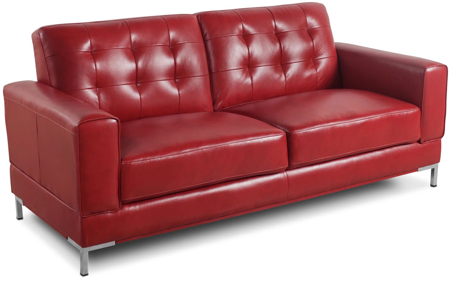 Myer LeatherLook Fabric Sofa Red The Brick