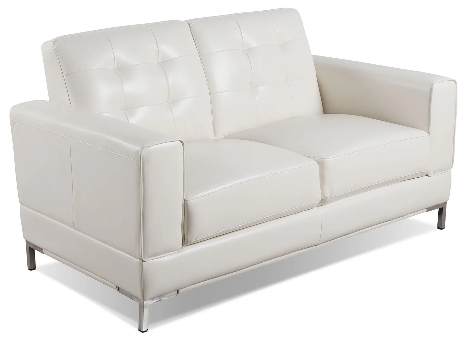 Myer LeatherLook Fabric Loveseat Cream The Brick