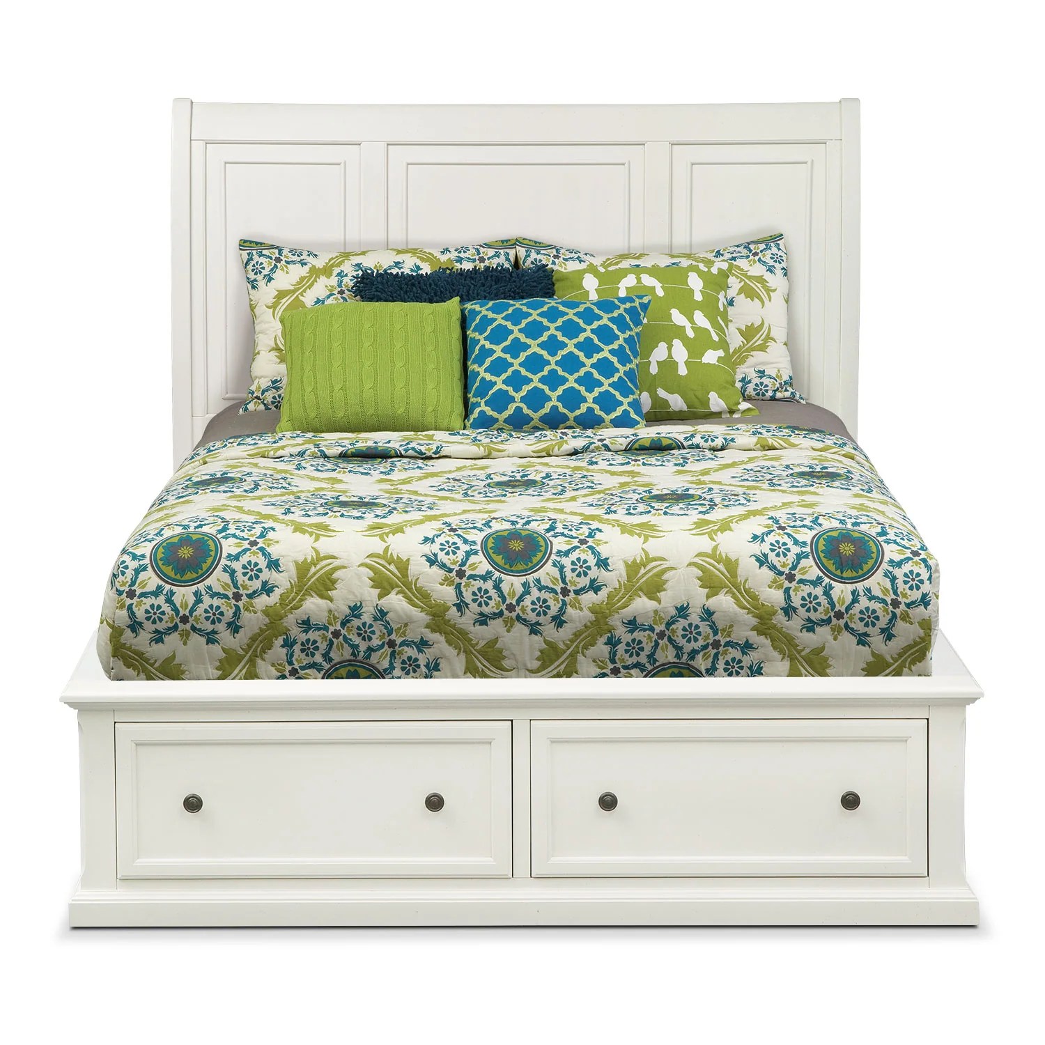 Hanover King Storage Bed White Value City Furniture