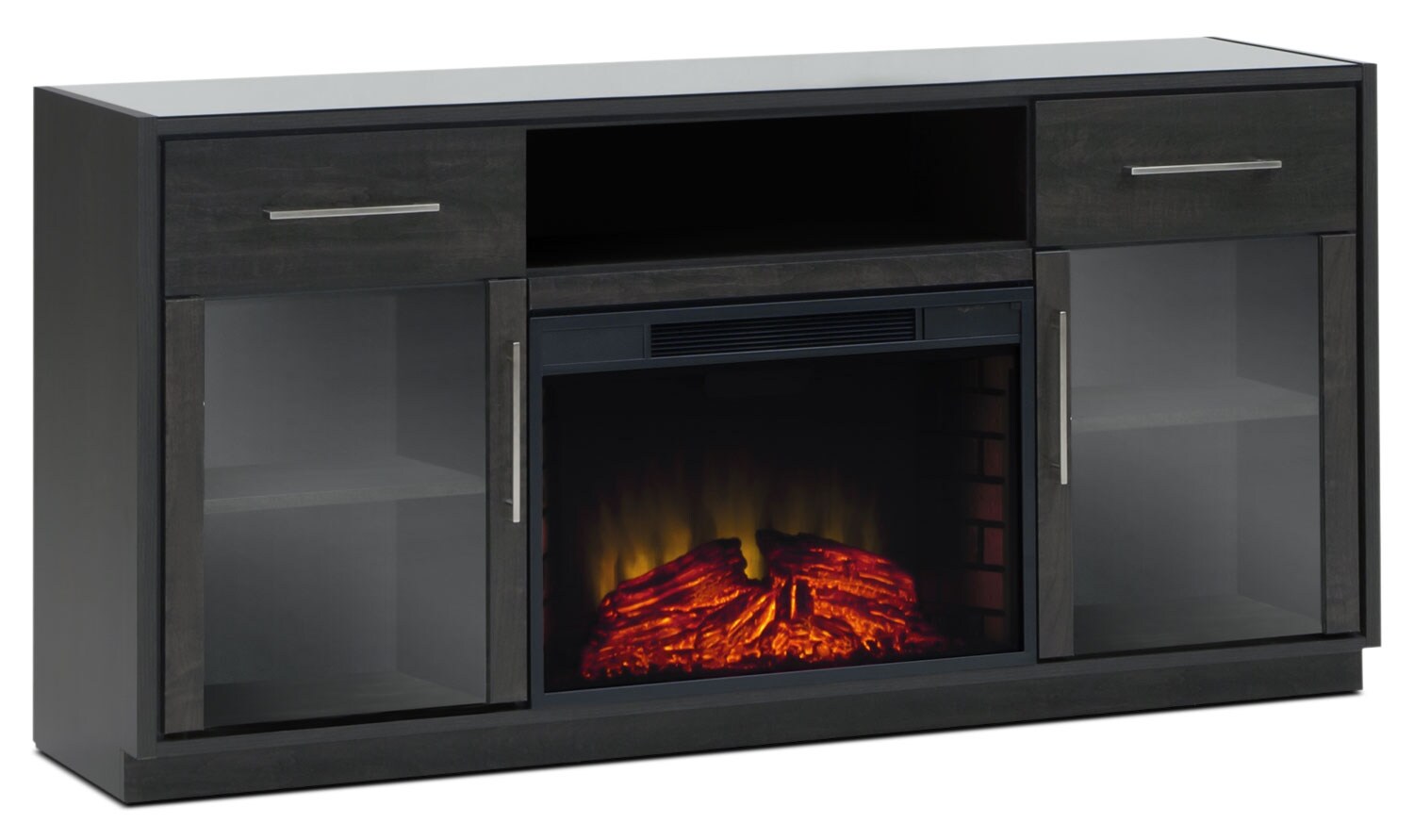 Modena 68” TV Stand with Log Firebox The Brick