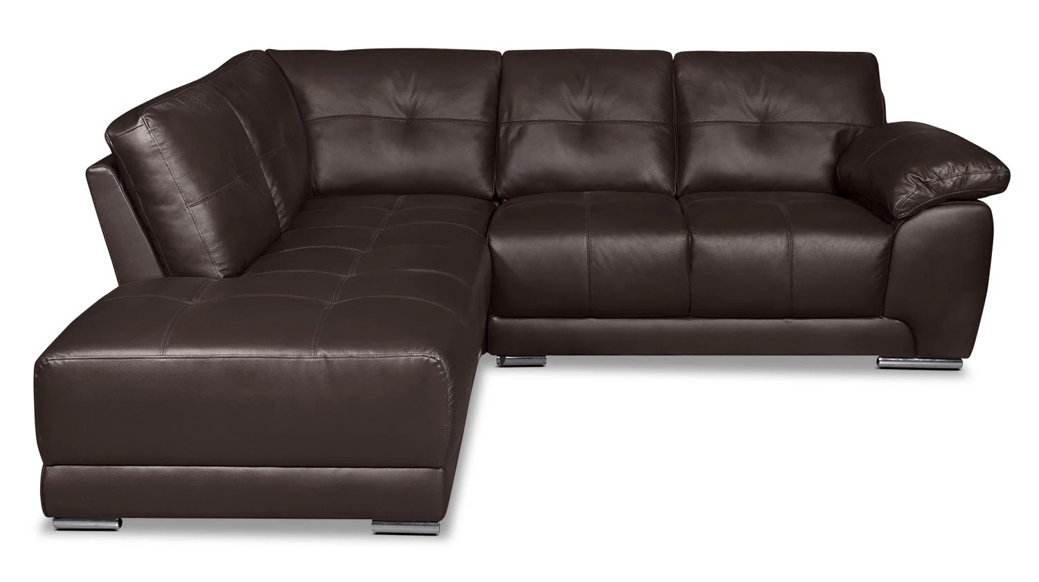Rylee 2Piece Genuine Leather LeftFacing Sectional Brown The Brick