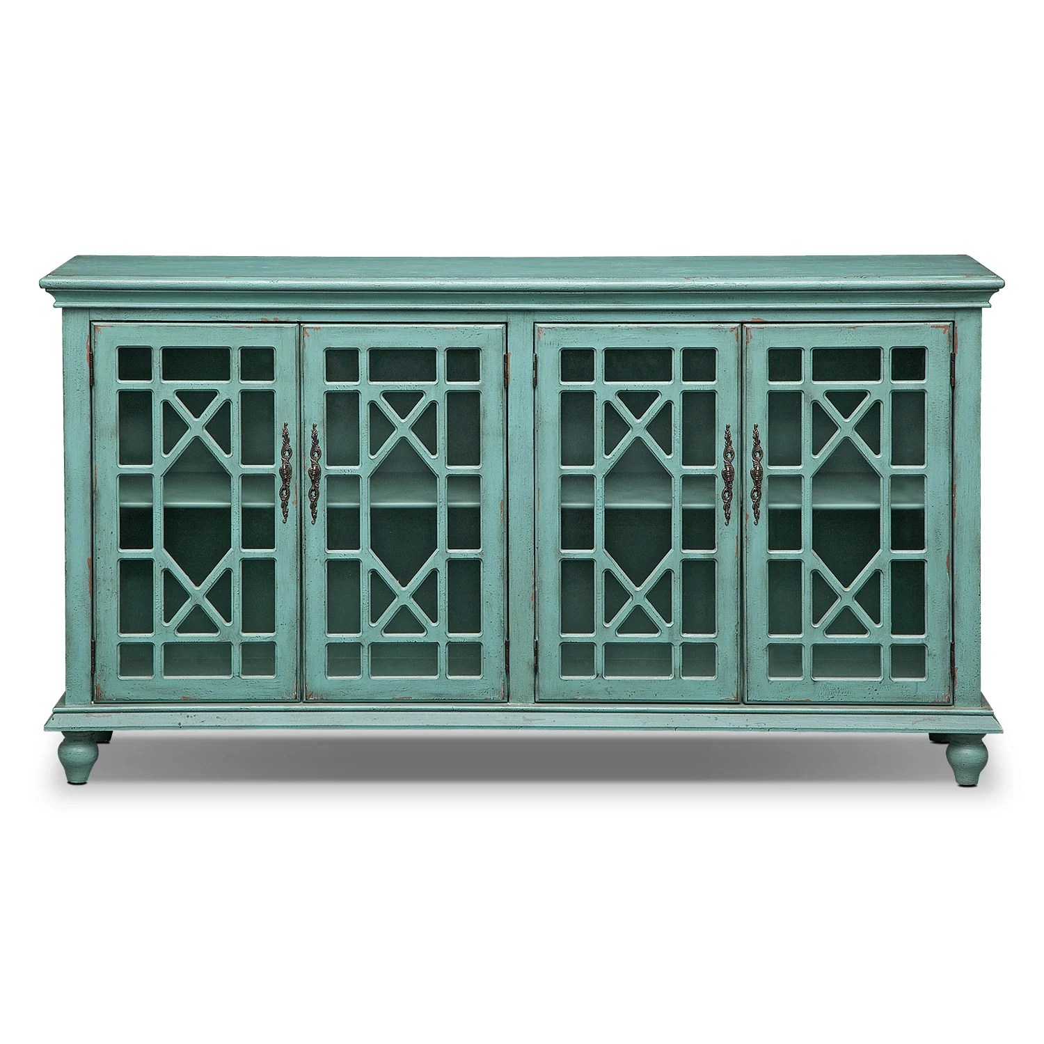 Grenoble Media Credenza Teal Value City Furniture