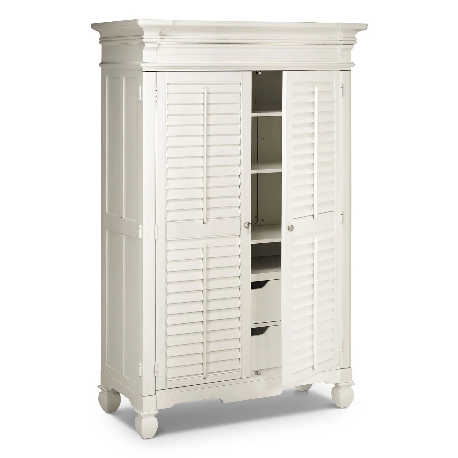 Plantation Cove White Armoire American Signature Furniture