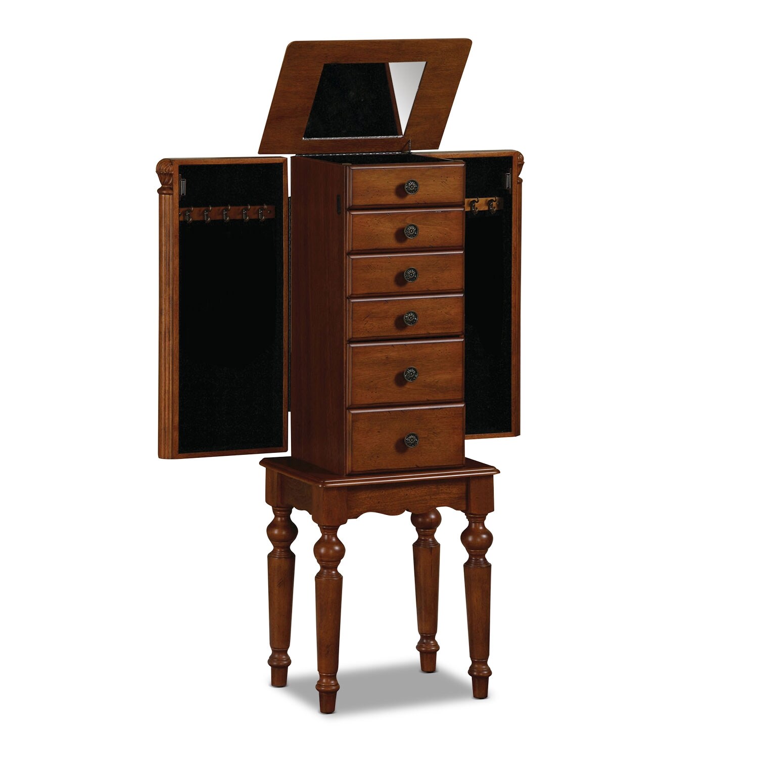 Milton Jewelry Armoire Cherry Value City Furniture