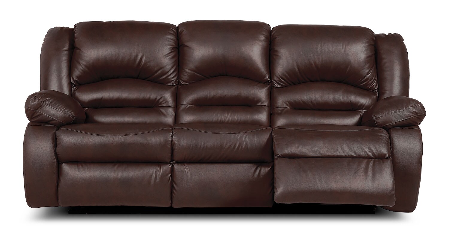 Toreno Genuine Leather Power Reclining Sofa Brown The Brick
