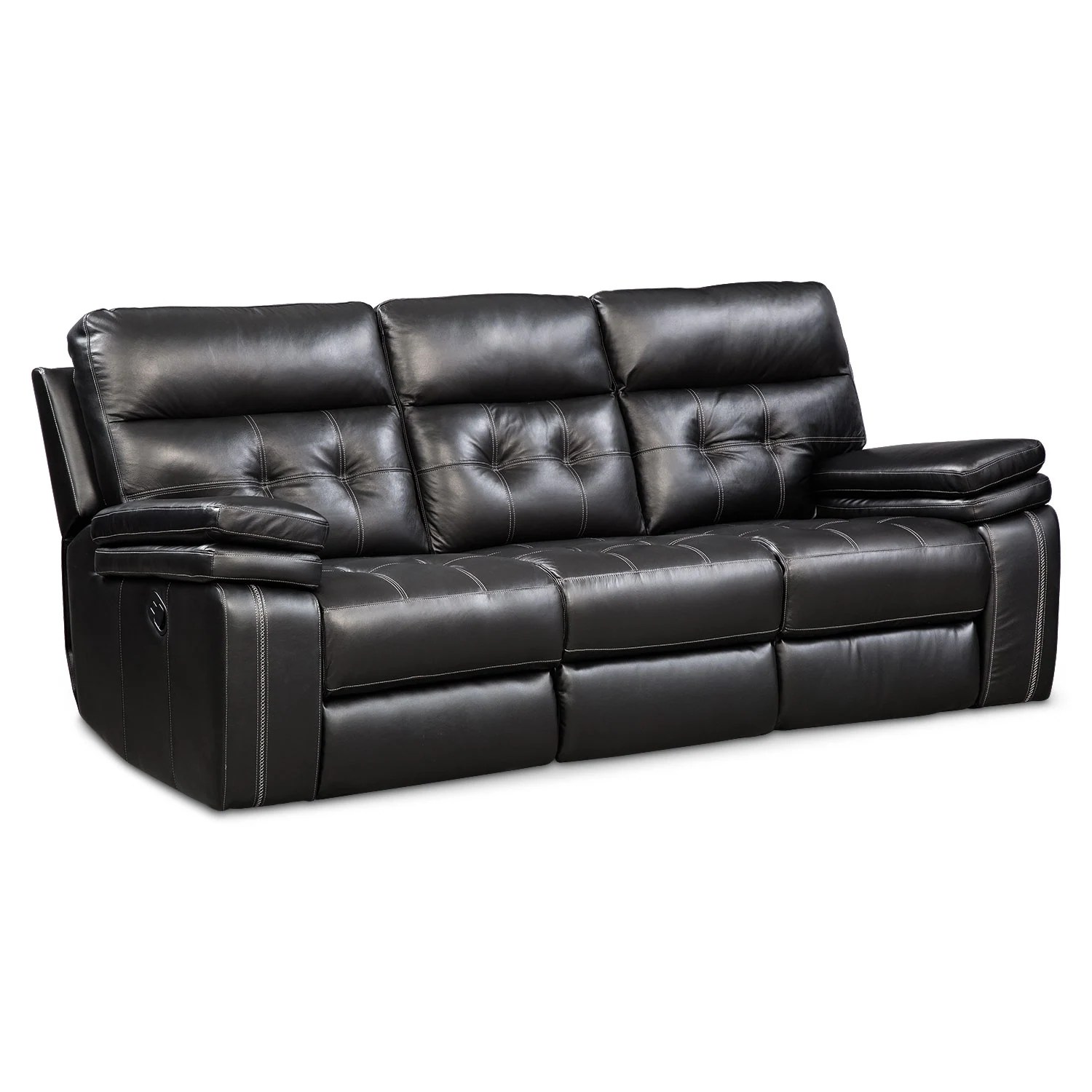 Brisco Manual Reclining Sofa Black American Signature Furniture