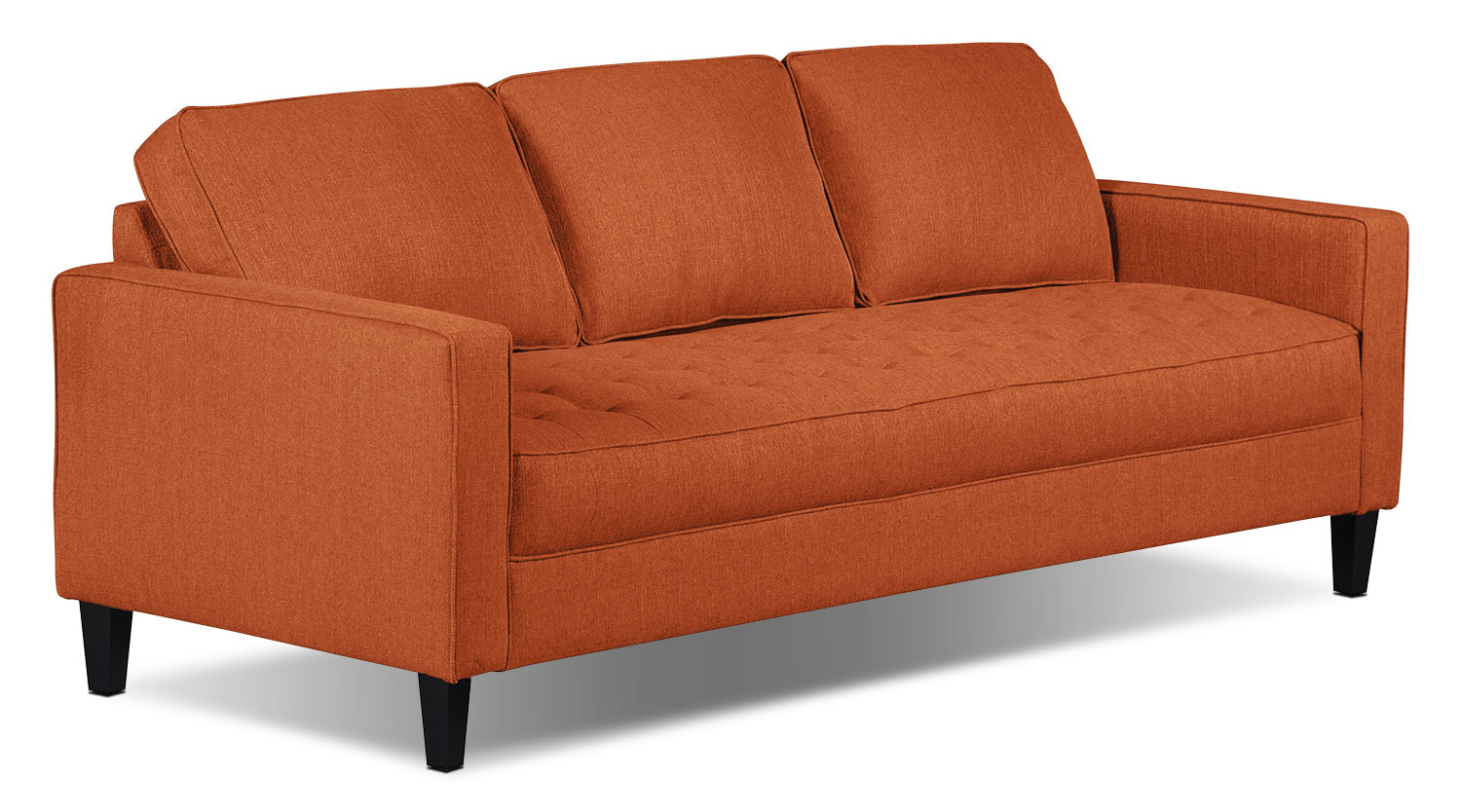 Paris LinenLook Fabric Sofa Tangerine The Brick