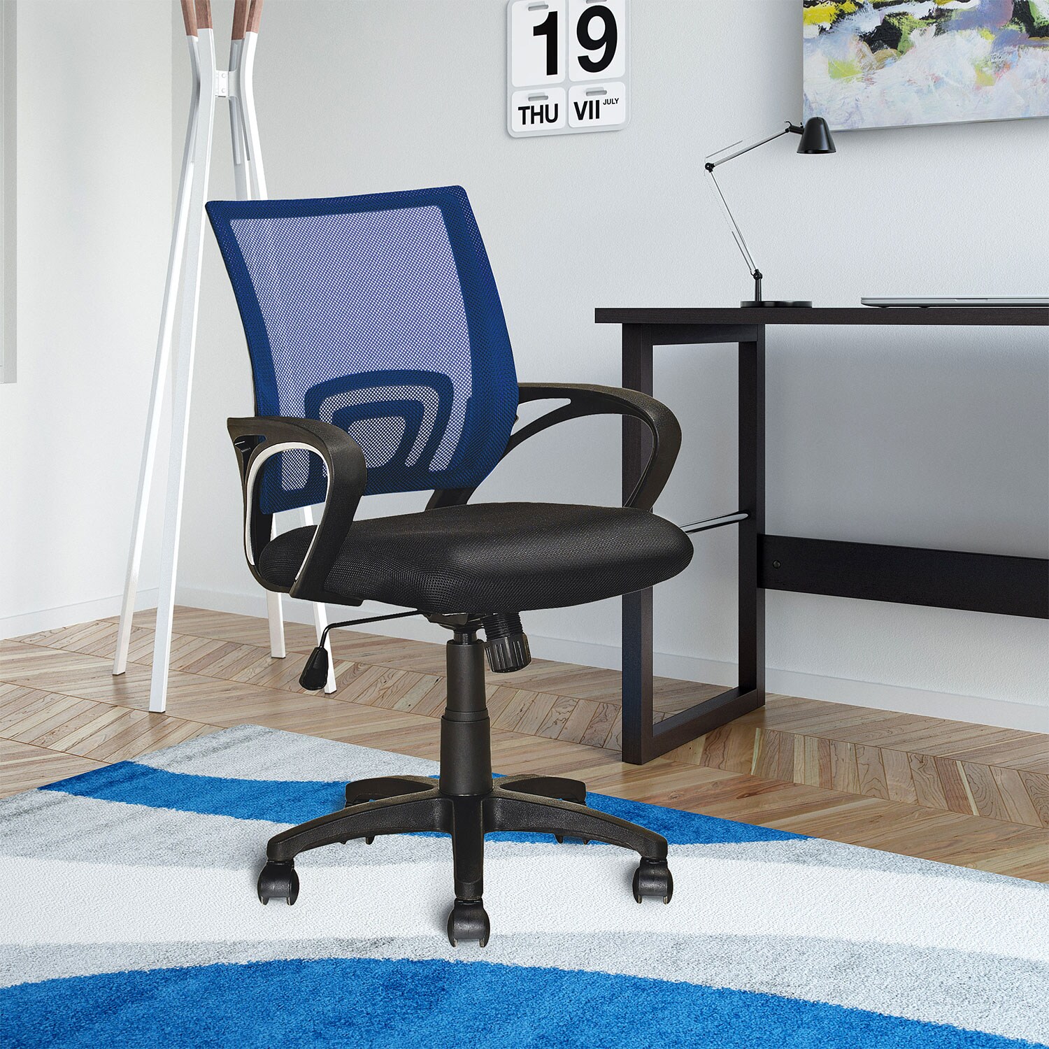 Loft Mesh Office Chair Dark Blue The Brick
