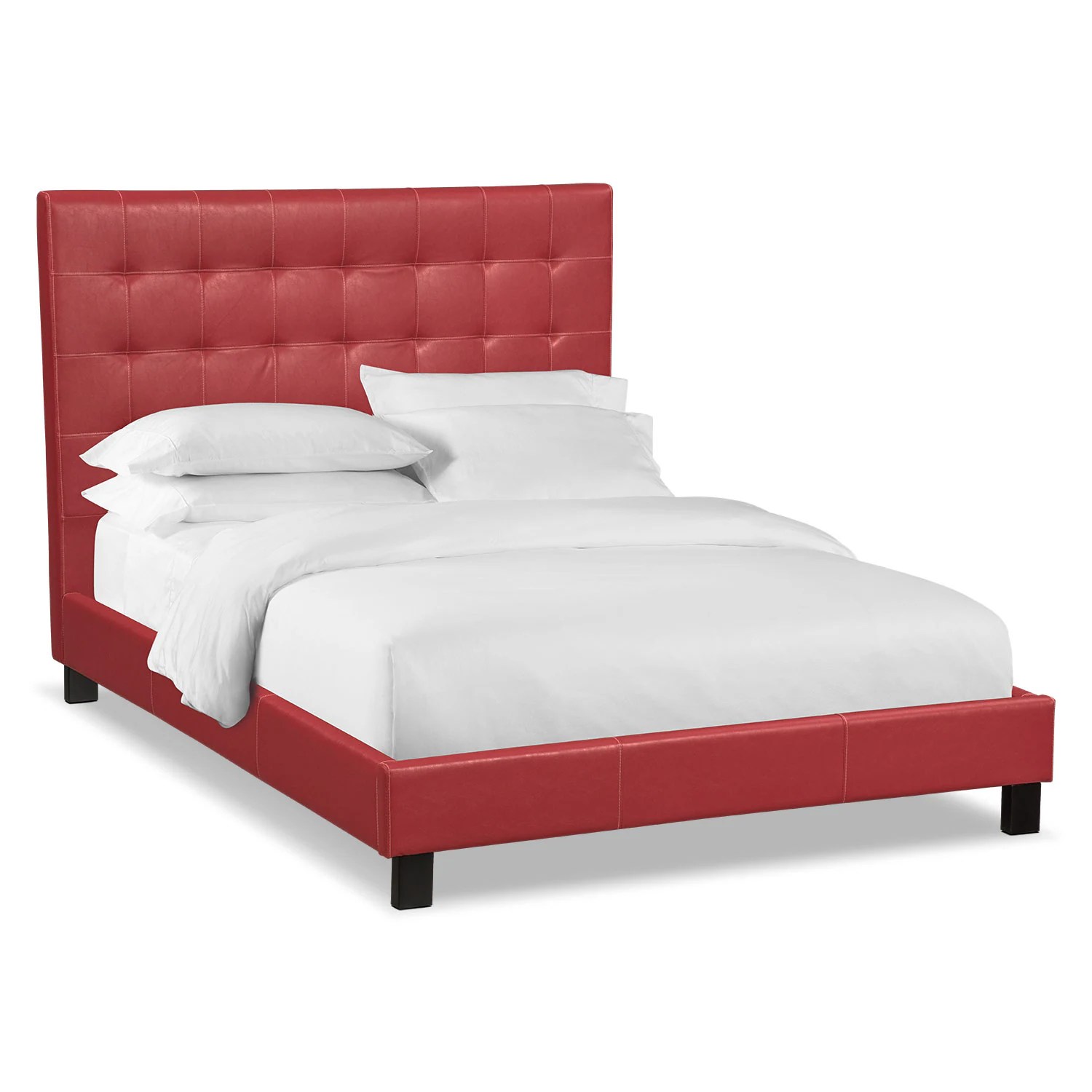 Haley Upholstered Queen Bed Red Value City Furniture